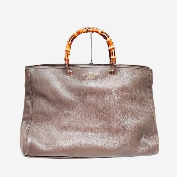 Gucci Brown Bamboo Shopping Tote - Picture 1 of 9